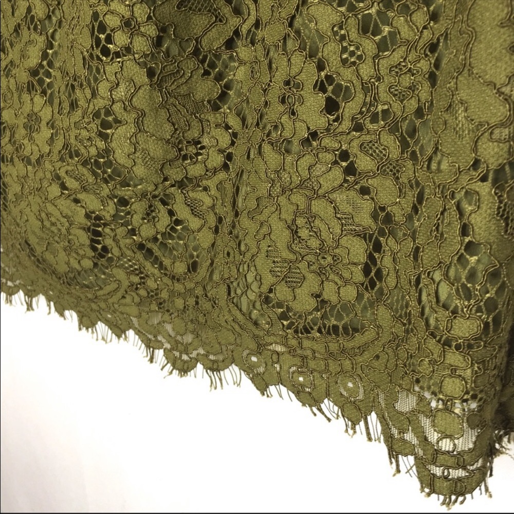 J. Crew Lace Ruffle-Neck Top in Burnished Moss NWT - Picture 5 of 16